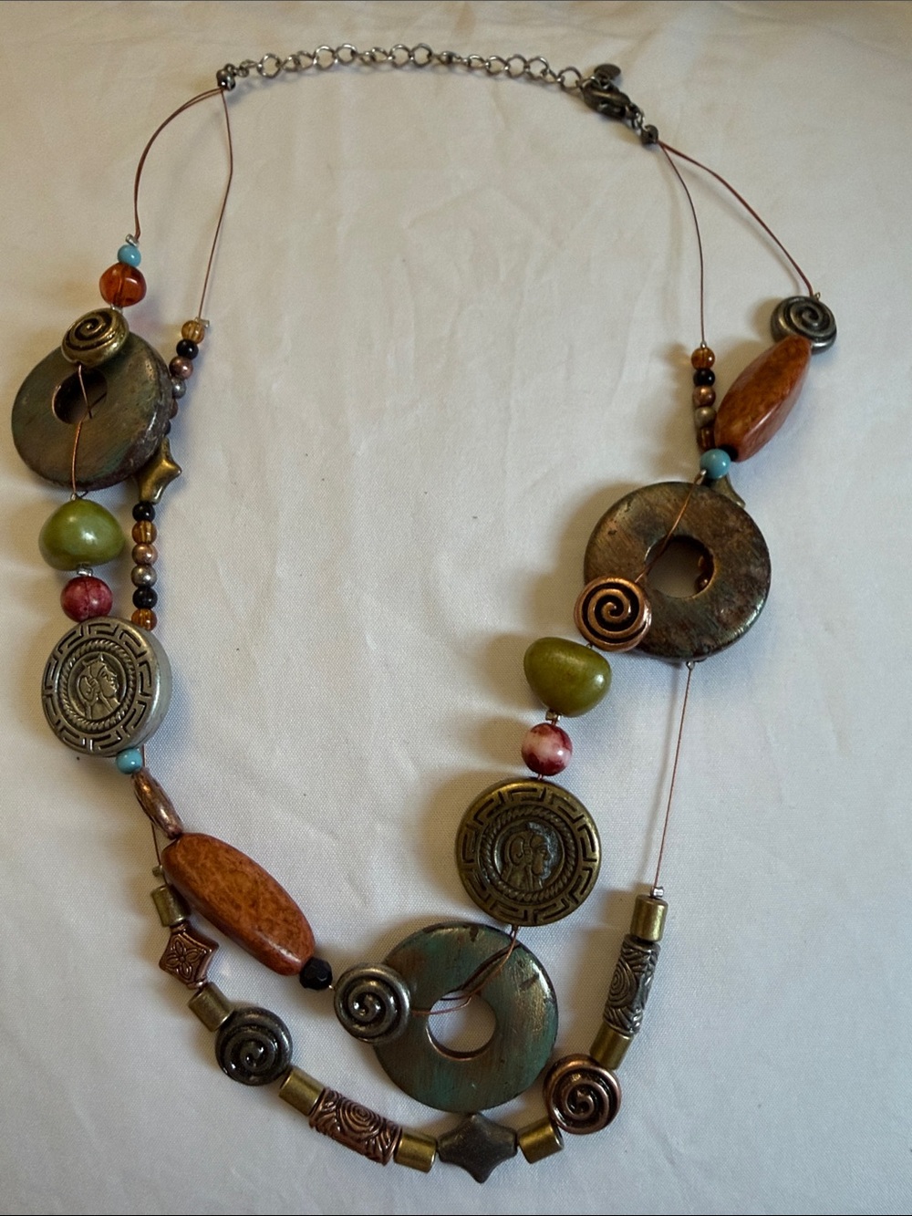 Boho Multicolor Beaded Pendant Necklace - Artisan Style